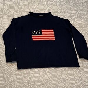 Tuckernuck Navy Sweater with Flag Design Women’s XS